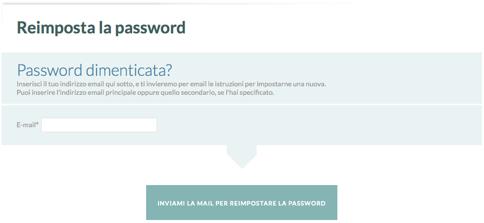 Modulo per password dimenticata